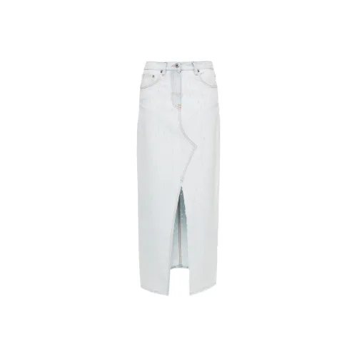 MSGM Denim Long Skirt Women's Light Blue MSGM Деним Длинная Юбка Женская Светло-Синий