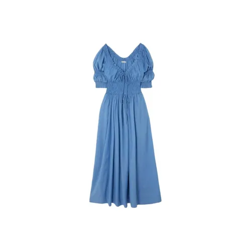 DOEN Blue Женские Короткие Платья с Рукавами