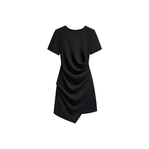 Silky Queen Короткий рукав Платье Женское Черное