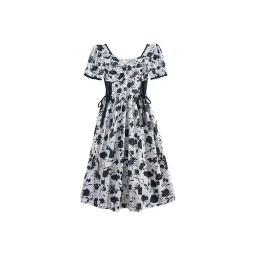 Lookinto Короткий рукав Платье Женское Белое