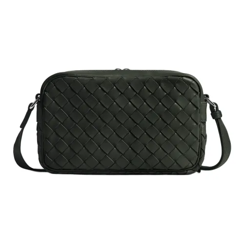 Bottega Veneta Intrecciato Composite Suede Crossbody Bag Small Men's Dark Green Bottega Veneta Intrecciato Composite Замша Сумка через плечо Маленькая Мужская Темно-зеленая