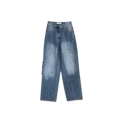 HOWL STUDIO Темно-синие Женские Джинсы