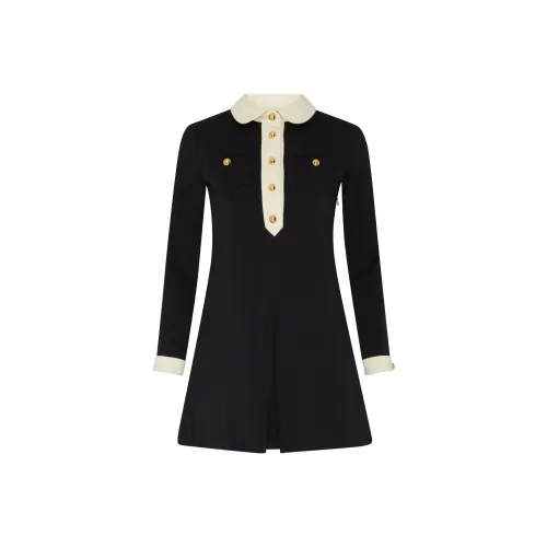 CELINE Длинное платье с длинными рукавами женское черное