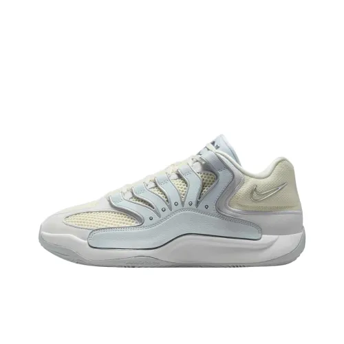 Nike KD 18 Slip-resistant Abrasion-resistant Low-top Баскетбольные кроссовки Мужские Белый Желтый