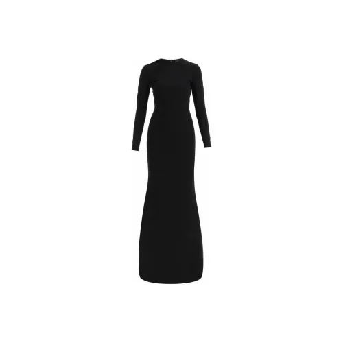Balenciaga SS23 Длинное платье с длинными рукавами женское черное