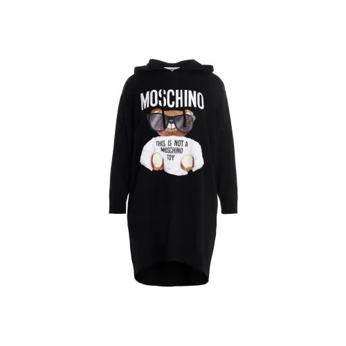 MOSCHINO Черное Женское Длинное Платье с Рукавами