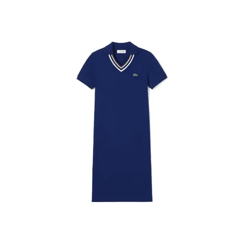 lacoste F9F/Темно-синий Женские Короткие Платья с Рукавами