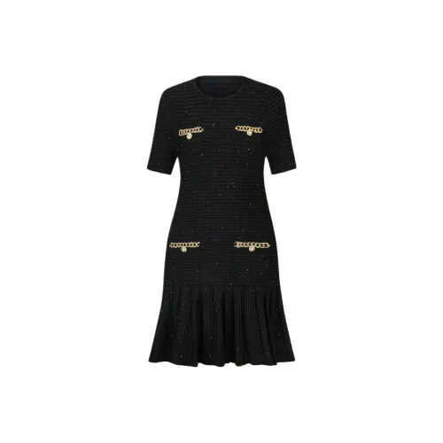 KARL LAGERFELD SS25 Короткий рукав Платье Женское Черное