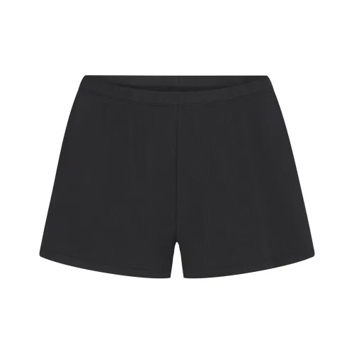 SKIMS Хлопок Ribbed Short Casual Shorts Women's SOOT Угольный Серый
