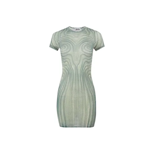 Jean Paul Gaultier SS25 Короткий рукав Платье Женское Зеленое