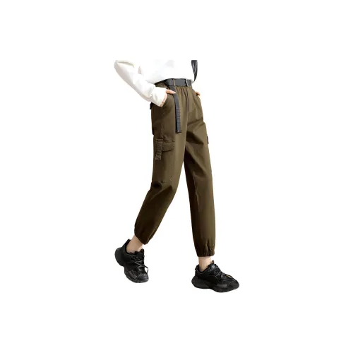 TERRE BLEUE Карго Брюки Женские Армейский Зеленый