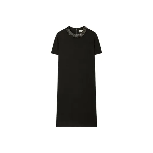 TORY BURCH SS24 Короткое платье с короткими рукавами женское черное