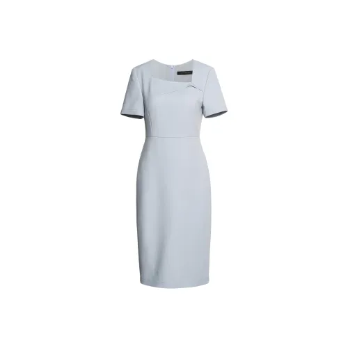 ROEYSHOUSE Короткое платье с короткими рукавами женское светло-синее