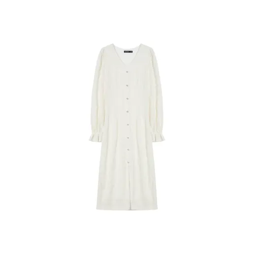 WESTLINK Длинное платье с длинными рукавами женское экрю