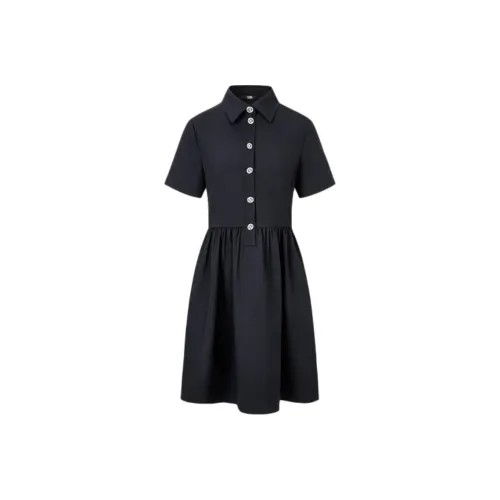 KARL LAGERFELD Короткий рукав Платье Женское Черное