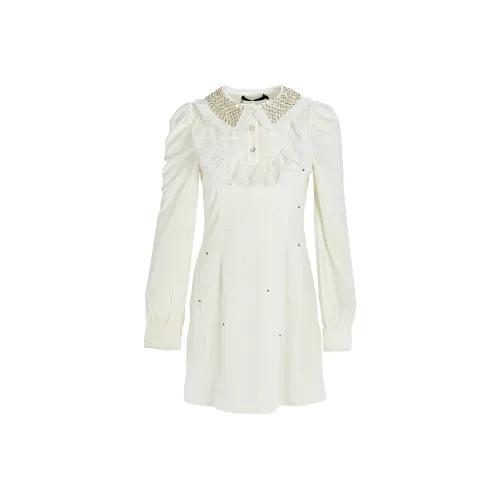 Marie Elie Белое Женское Длинное Платье с Рукавами