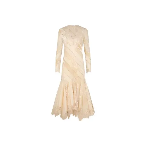 Zimmermann FW24 Длинное платье с длинными рукавами женское кремовое