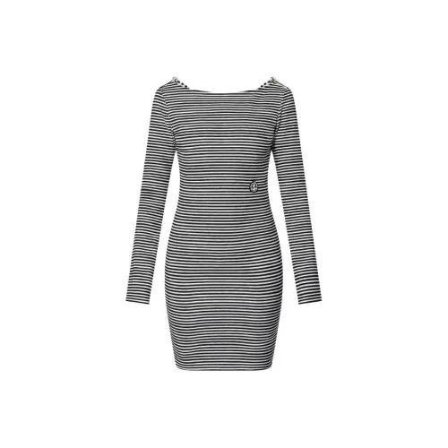 LOUIS VUITTON SS23 Длинное платье с длинными рукавами женское черное