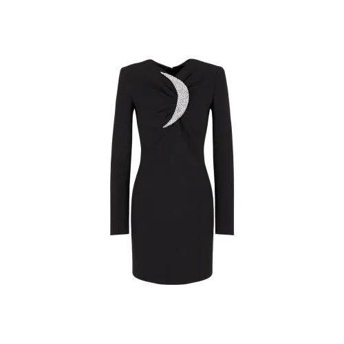 EMPORIO ARMANI Длинное платье с длинными рукавами женское черное