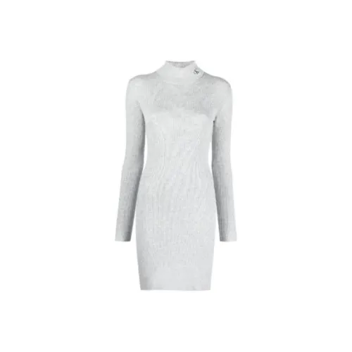 Calvin Klein Серое Женское Длинное Платье с Рукавами