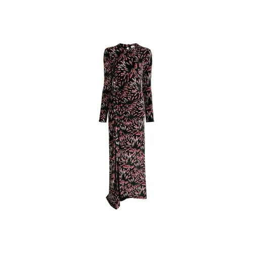 Paco Rabanne Длинное платье с длинными рукавами женское черное