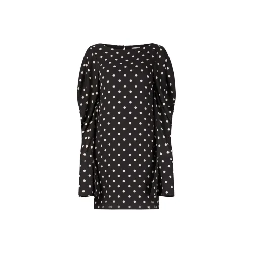 NINA RICCI Черное Женское Длинное Платье с Рукавами