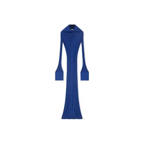 LOEWE Blue Женские Длинные Платья с Рукавами