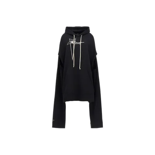 RICK OWENS Черное Женское Длинное Платье с Рукавами