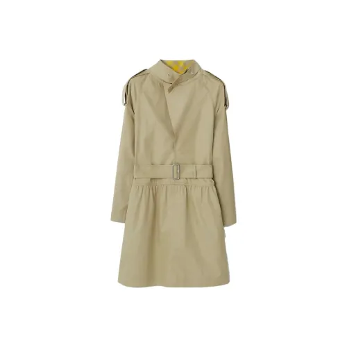 Burberry Длинное платье с длинными рукавами женское абрикосового цвета