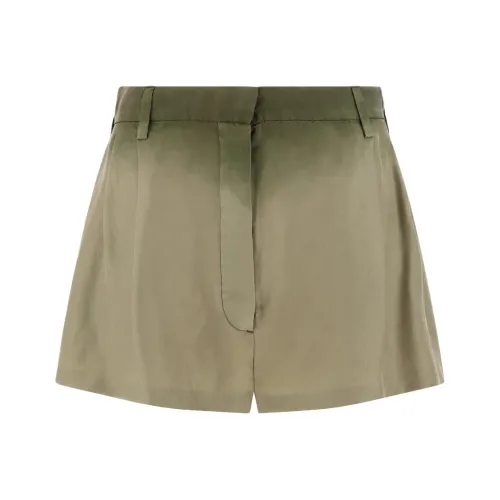 PRADA Повседневные шорты Женские Коричнево-зеленые