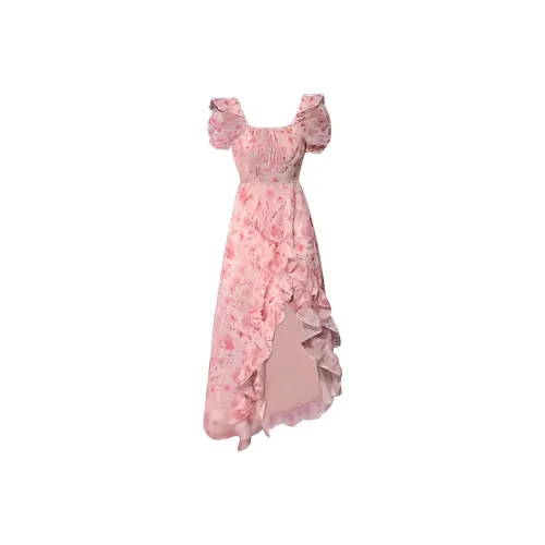 KEAB Короткий рукав Платье Женское Розовое