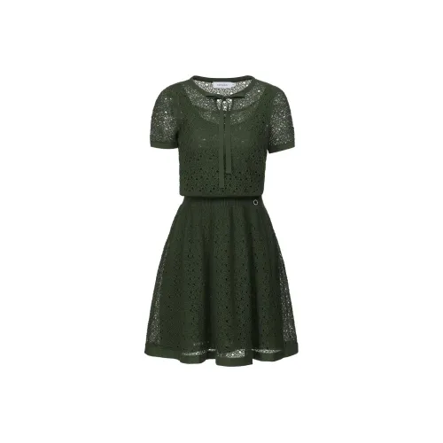 VGRASS STUDIO Green Женские Короткие Платья с Рукавами