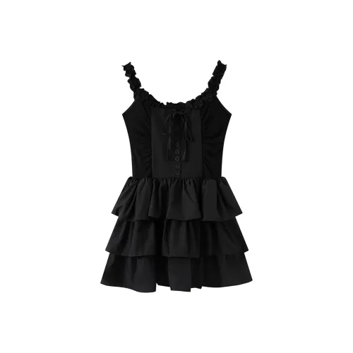 ONE PASS STUDIO Slip Платье Женское Черное