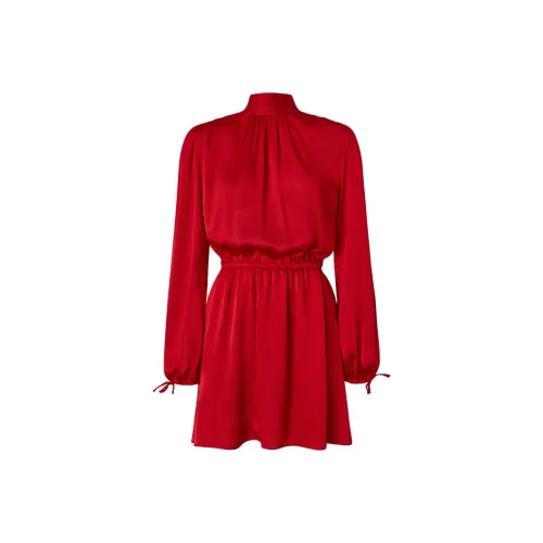 PINKO Длинное платье с длинными рукавами женское красное