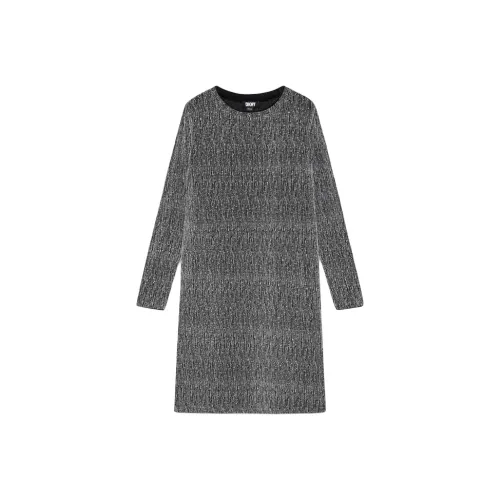 DKNY Длинное платье с длинными рукавами цвет женский серебряный