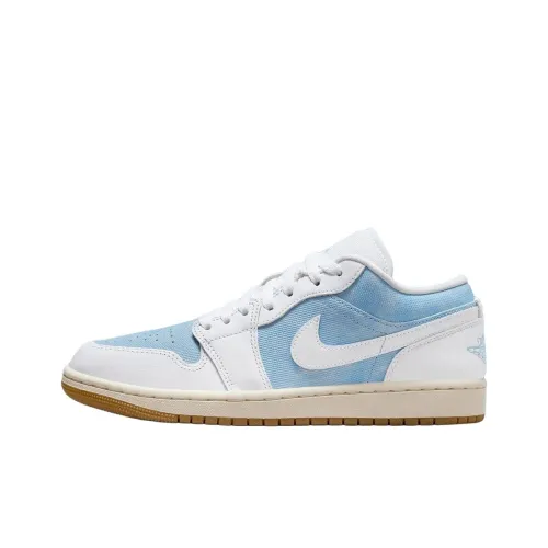 Jordan Air Jordan 1 Винтажные баскетбольные кроссовки Low Топ Синий с Белым Lettering Женские