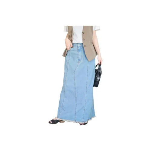 FREAK'S STORE Denim Long Skirt Women's Saxon Blue FREAK'S STORE Деним Длинная Юбка Женская Саксонский Синий