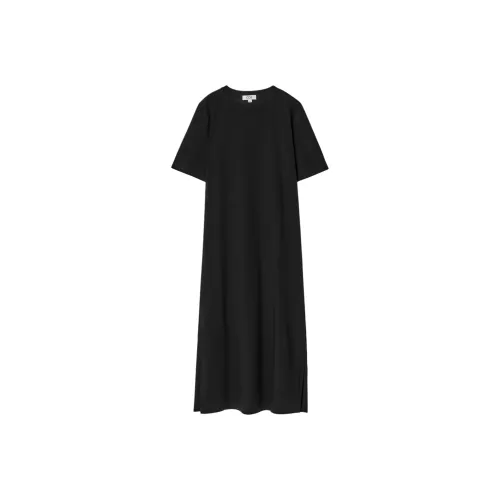 COS Короткий рукав платье женское черное