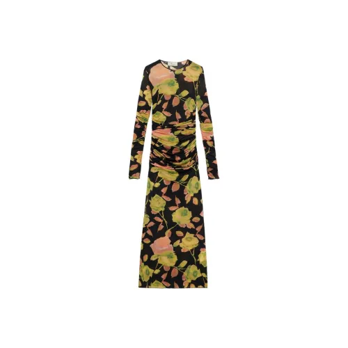 Blumarine Черное Женское Длинное Платье с Рукавами