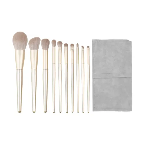 FANLUOKE Позолоченный дружественный к коже мягкий набор для макияжа кисти для макияжа контуринг детали облегающий для теней 10 штук комплект