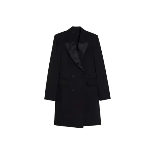 MaxMara Длинное платье с длинными рукавами женское черное