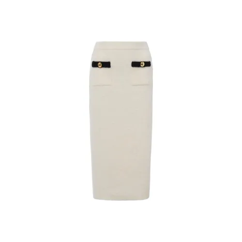 Alessandra Rich FW24 KNIT Длинная Юбка Женская Белая