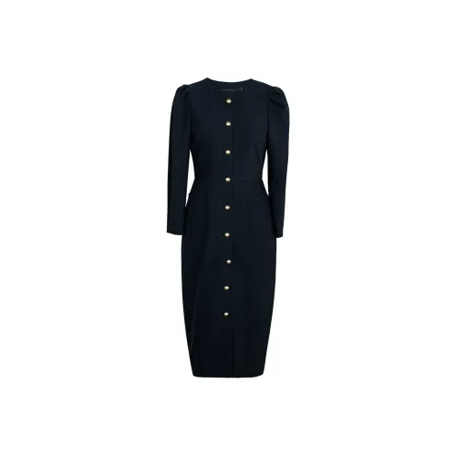 ROEYSHOUSE Длинное платье с длинными рукавами женское темно-синий