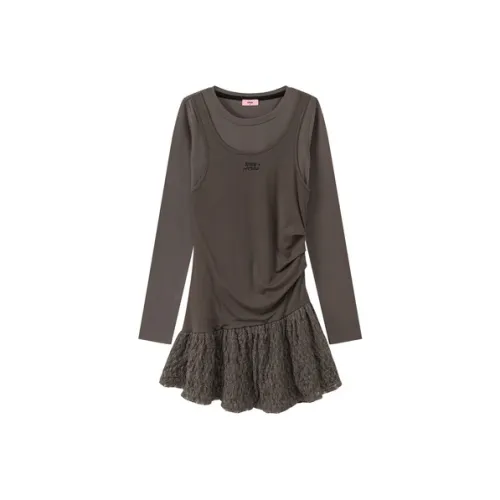 CHUU Длинное платье с длинными рукавами женское