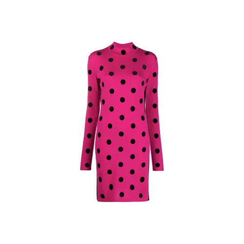 VERSACE Розовые Женские Длинные Платья с Длинным Рукавом