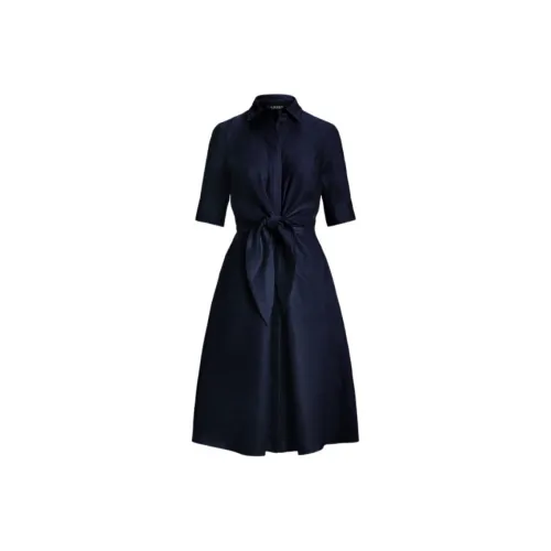 LAUREN RALPH LAUREN SS25 Короткий рукав Платье Женское Темно-синий