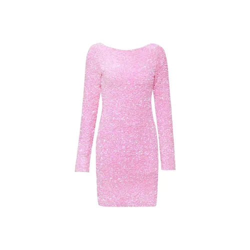 MIMI PLANGE Длинное платье с длинными рукавами женское розовый Барби
