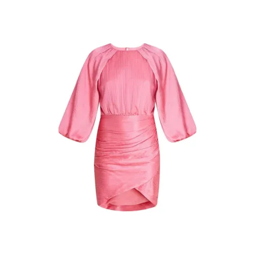 Veronica Beard Длинное платье с длинными рукавами женское розовое