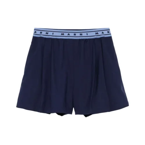 MARNI Повседневные шорты женские морского синего цвета