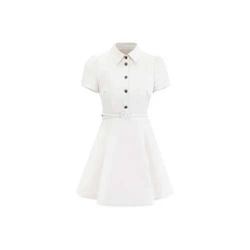 Okmashop Короткий рукав платье женское шампанское